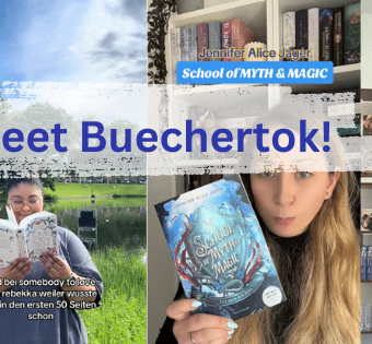 screenshots of our Buechertok collective overlaid with text saying 'meet buechertok