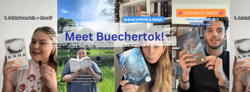 screenshots of our Buechertok collective overlaid with text saying 'meet buechertok