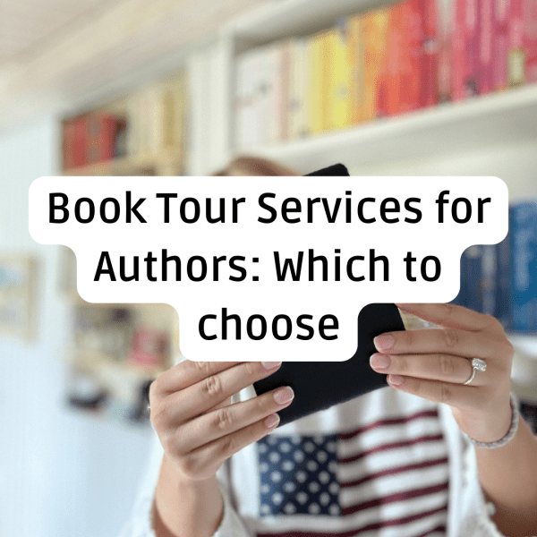 a woman reading a kindle, with the blog title overlaid